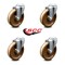 Service Caster 5 Inch High Temp Phenolic Wheel Swivel Bolt Hole Caster Set SCC-BH20S514-PHRHT-4 - alternate 6